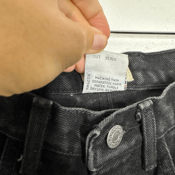 Vintage 80's Guess Faded Black Jeans Tapered Leg Guess Mom cotton womens 27 - Picture 5 of 7